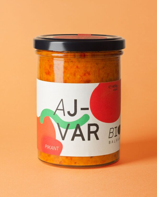 Bio Ajvar pikant im 400 Gramm Glas von BioBalkan